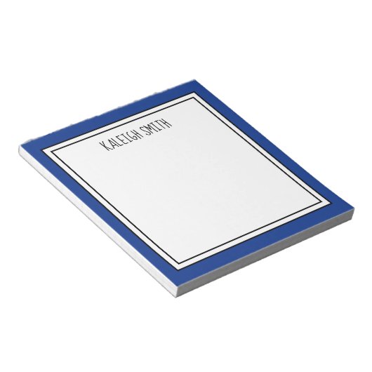 Bloc-note Couleur modifiable en bleu bleu royal personnalisé (Incliné)