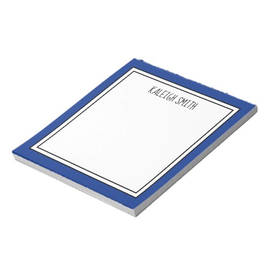 Bloc-note Couleur modifiable en bleu bleu royal personnalisé (Tourné)