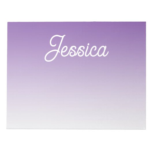 Bloc-note Couleur ombrée violette (modifiable) et votre text (Devant)
