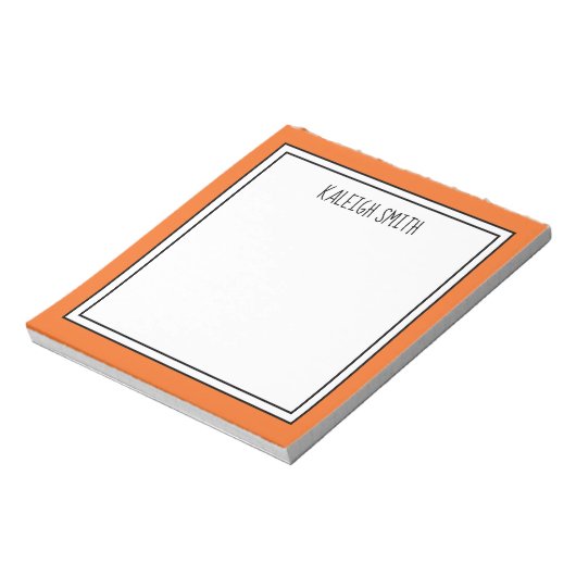 Bloc-note Couleur orange blanche modifiable personnalisée (Tourné)