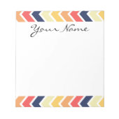 Bloc-note Couleur Orange Et Bleu Chevron (Devant)