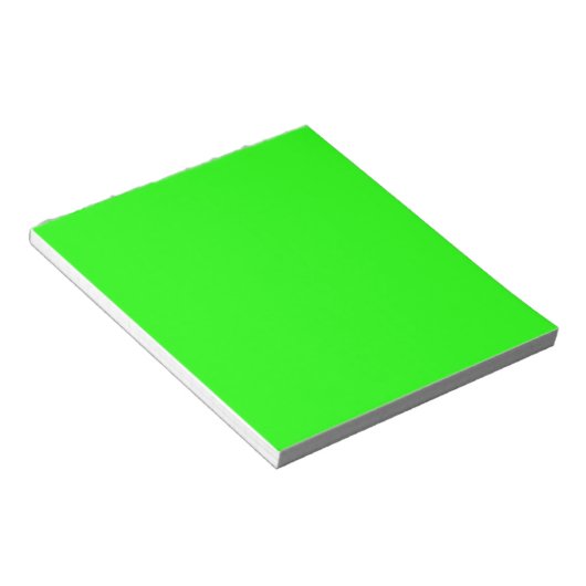 Bloc-note Couleur personnalisée couleur vert néon (Incliné)