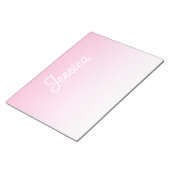 Bloc-note Couleur rose clair ombrée (modifiable) et votre te (Incliné)