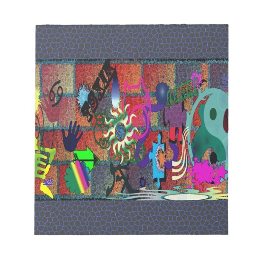 Bloc-note Couleur U-pick / Graffiti Art sur mur de briques (Devant)