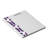 Bloc-note couleur violet blanc de l'équipe entraîneur de foo (Incliné)