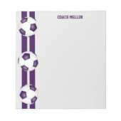 Bloc-note couleur violet blanc de l'équipe entraîneur de foo (Devant)