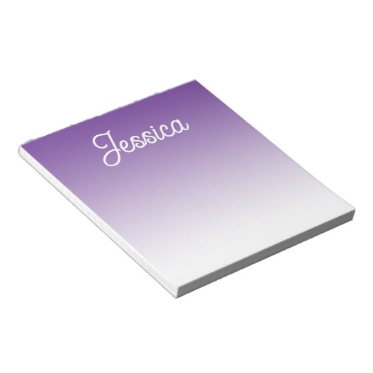 Bloc-note Couleur violette ombrée (modifiable) et votre text (Incliné)