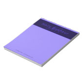 Bloc-note Couleurs Deep Purple Modernes | Nom et Monogramme  (Tourné)