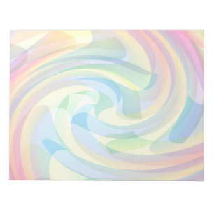Bloc-note Couleurs douces Pastel Swirl Jaune Rose Bleu Abstr
