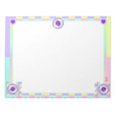 Bloc-note Couleurs pastel & coeurs violets battre (Devant)