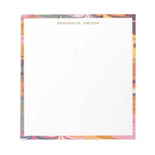 Bloc-note Couleurs Personnalisées Abstraites Marbrées Tourbi