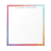 Bloc-note Couleurs Tendances Abstraites Pastel Bordure Simpl (Devant)