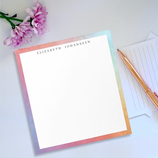 Bloc-note Couleurs Tendances Abstraites Pastel Bordure Simpl