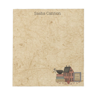 Bloc-note Country Red Saltbox, Black Crow, I Love Prims