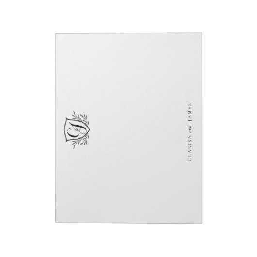 Bloc-note Couple Stations Personnalisées Monogram Crest Larg (Tourné)