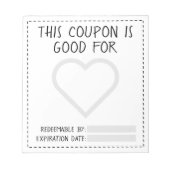 Bloc-note Coupon Réserver Coupons faits maison Cute Modèle m (Devant)