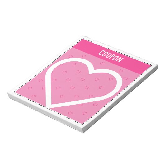 Bloc-note Coupons do-it-yourself | Coeurs roses (Tourné)
