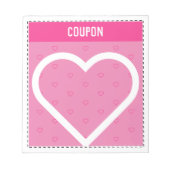 Bloc-note Coupons do-it-yourself | Coeurs roses (Devant)