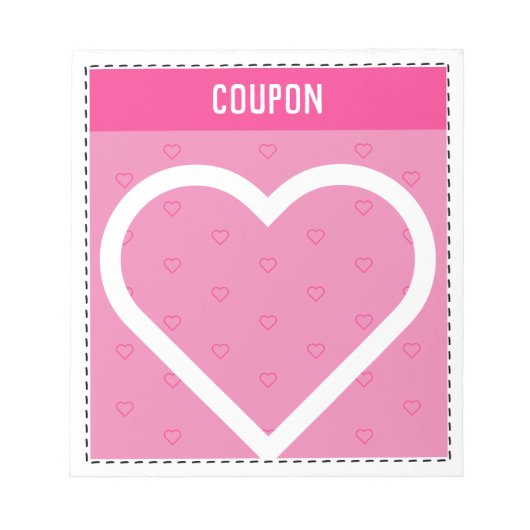 Bloc-note Coupons do-it-yourself | Coeurs roses (Devant)