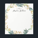 Bloc-note Courbe dorée fleurie Papier Notepad personnalisé<br><div class="desc">Plus de jolis Notepads dans le Little Bayleigh Store!</div>