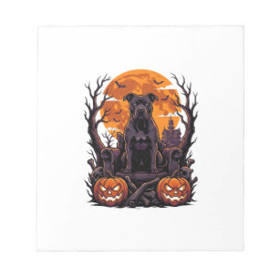 Bloc-note Couronne de citrouilles de Pitbull noir Halloween 