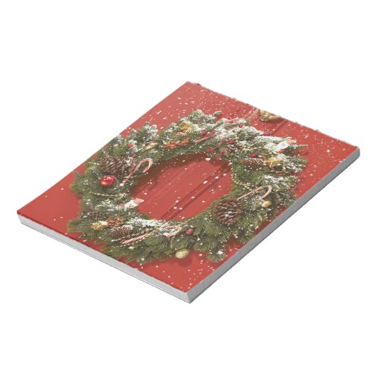 Bloc-note Couronne de Noël suspendue à une porte (Tourné)