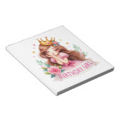 Bloc-note Couronne de princesse pour fille d'anniversaire (Incliné)