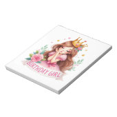 Bloc-note Couronne de princesse pour fille d'anniversaire (Tourné)