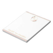 Bloc-note Couronne florale monogramme aquarelle rose et vert (Tourné)