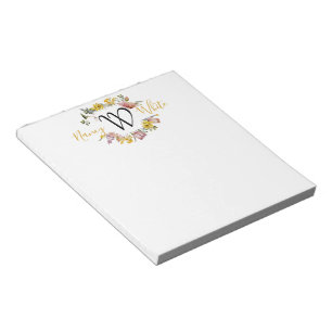 Bloc-note Couronne florale personnalisée