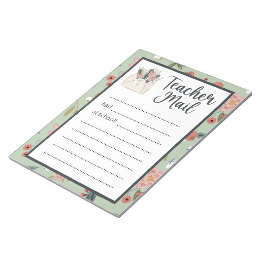 Bloc-note Courrier de l'enseignant floral (Incliné)