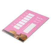 Bloc-note Cours de violon musical rose mignon record (Incliné)