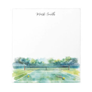 Bloc-note Court de tennis aquarelle