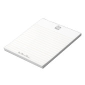 Bloc-note Couverts Noir Blanc Modifiable 5,5" x 6" Ligné (Tourné)
