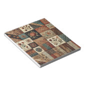 Bloc-note Couvre-lit en terre cuite et patchwork floral colo (Incliné)