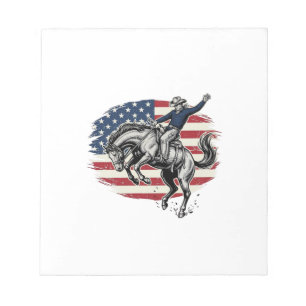 Bloc-note Cow-boy de Rodéo Vintage Patriotique Cavalier de C