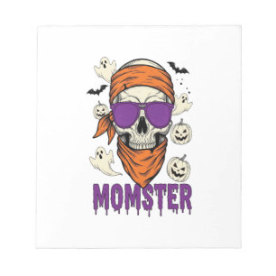 Bloc-note Crâne de Momster Maman Halloween drôle