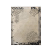 Bloc-note Crâne d'Halloween et fleur d'Hydrangée noire (Tourné)