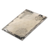 Bloc-note Crâne d'Halloween et fleur d'Hydrangée noire (Incliné)