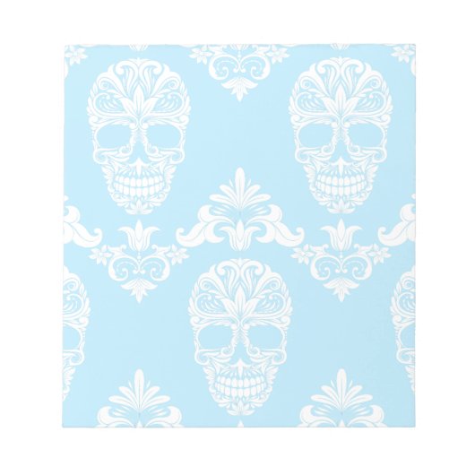 Bloc-note crâne victorien bleu (Devant)