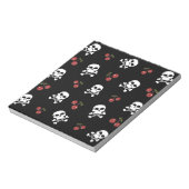 Bloc-note Crânes et cerises Rockabilly RAB sur fond noir (Tourné)