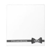 Bloc-note Cravate de mariage à monogramme Team Groom Notepad (Devant)