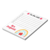 Bloc-note Crayon arc-en-ciel personnalisé enseignant avec po (Tourné)