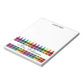 Bloc-note Crayon arc-en-ciel pour appréciation des enseignan (Tourné)