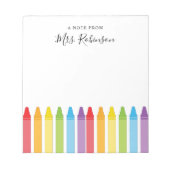 Bloc-note Crayon arc-en-ciel pour l'appréciation des enseign (Devant)