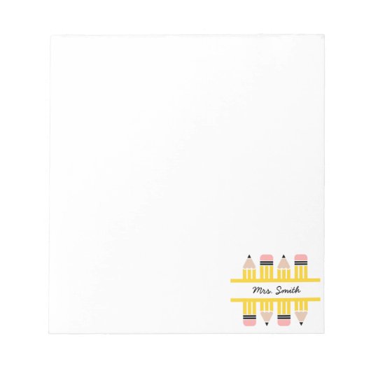 Bloc-note Crayon d'appréciation de l'enseignant personnalisé (Devant)