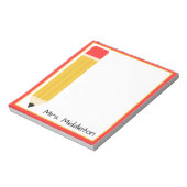Bloc-note Crayon de professeur personnalisé (Tourné)