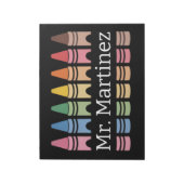 Bloc-note Crayon Personnalisé Nom de l'enseignant Mignon Ret (Tourné)