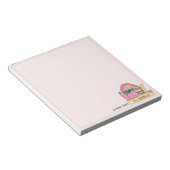 Bloc-note Crayon rétro rose pour l'appréciation des enseigna (Incliné)