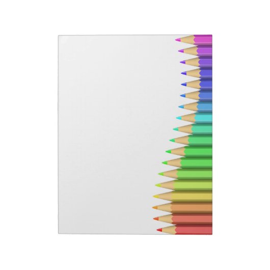 Bloc-note crayons arc-en-ciel 3D (Tourné)